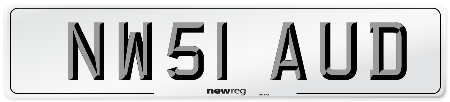 NW51 AUD Number Plate from New Reg
